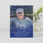 Foto Blue Shadow Verjaardagsdiner 93e verjaardag Kaart (Staand voorkant)