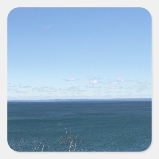 Foto Blue Sky Over Lake Superior Vierkante Sticker (Voorkant)
