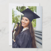 Foto Blue Toile Bow Nursing School Afstuderen Kaart (Achterkant)