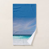 Foto Blue Turquoise Aqua White Beach Bad Handdoek (Handdoek)