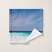 Foto Blue Turquoise Aqua White Beach Bad Handdoek (Wasdoekje)