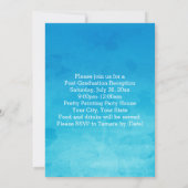 Foto Blue Waterverf High School Afstuderen/Party Kaart (Achterkant)