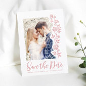 Foto Blush Hand Getrokken Rozen Romantisch Eenvoud Save The Date