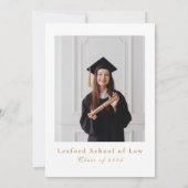 Foto blush Pink Floral Law School Afstuderen Kaart (Achterkant)