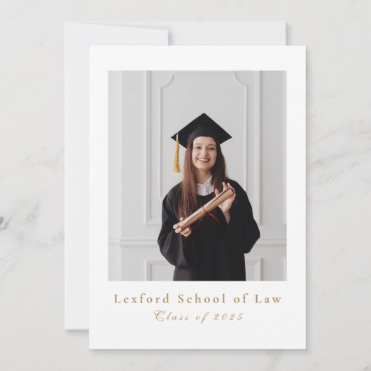 Foto blush Pink Floral Law School Afstuderen Kaart (Achterkant)