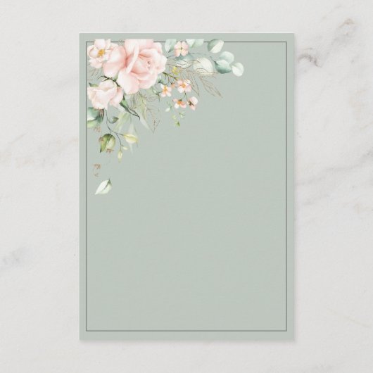 Foto Blush Pink Floral Waterverf Floral Wedding Save The Date (Achterkant)
