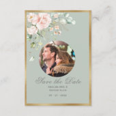 Foto Blush Pink Floral Waterverf Wedding Save The Date (Voorkant)