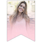 Foto Blush Pink Gradient Happy Birthday Vlaggetjes (Eerste vlag)