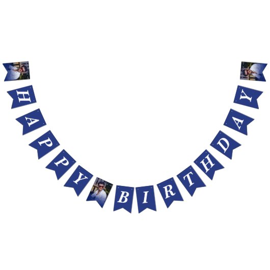 Foto Blush Pink Gradient Happy Birthday Vlaggetjes (Alle)