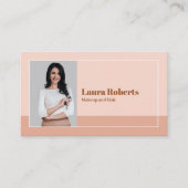 Foto Blush Pink Minimalistisch Retro Visitekaartje (Voorkant)