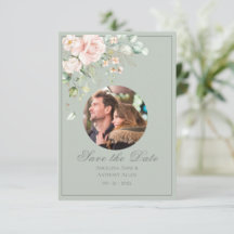 Foto Blush Pink Waterverf Floral Wedding