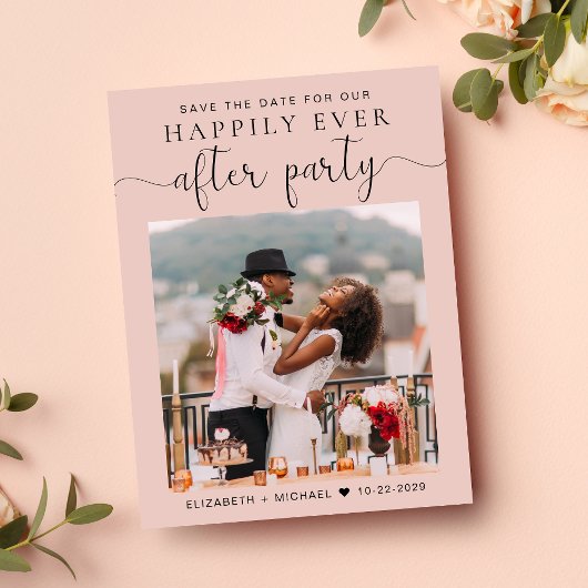 Foto Blush Pink Weddenschappen Reception Save the  Aankondigingskaart