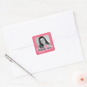 Foto Blush Roze Dank u vierkante sticker (Envelop)