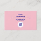 Foto Blush Roze en Groen Minimalistische Retro Visitekaartje (Achterkant)