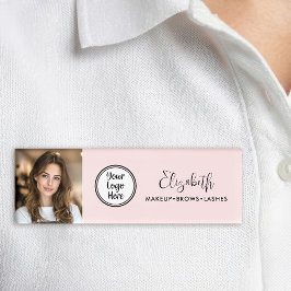Foto Blush Roze Schrift Voeg Uw Logo Toe Make-up S Naambadge