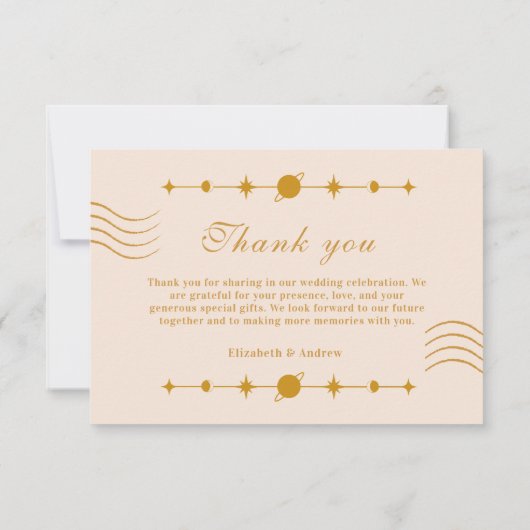 Foto Boarding Pass Cosmic Wedding Bedankkaart (Achterkant)