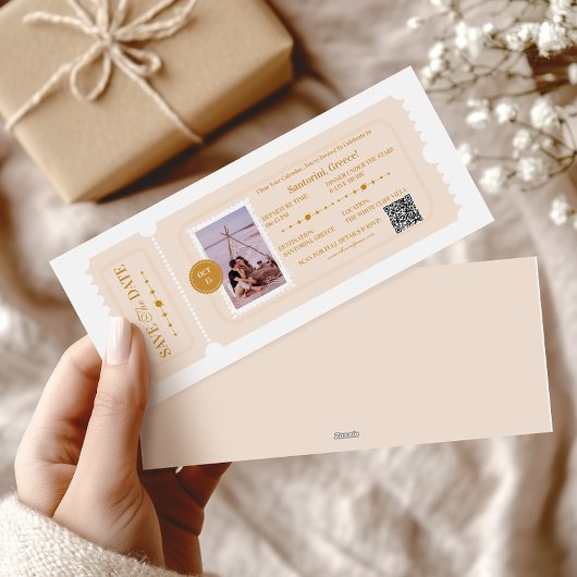 Foto Boarding Pass Cosmic Wedding Destination Feestdagenkaart