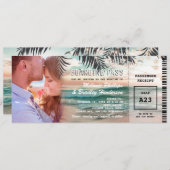 Foto: Boarding Pass Tropical Beach Weduwen Kaart (Voorkant / Achterkant)