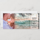 Foto: Boarding Pass Tropical Beach Weduwen Kaart (Voorkant)