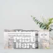 Foto Boarding Pass Trouwticket uitnodiging (Staand voorkant)