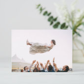 Foto Boda Corazón Azul Turquesa Violeta Gracias Bedankkaart (Staand voorkant)