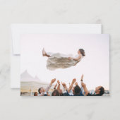 Foto Boda Corazón Naranja y Rosa Gracias Bedankkaart (Voorkant)