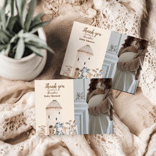 Foto Boerderij Dieren Baby shower Bedankkaart