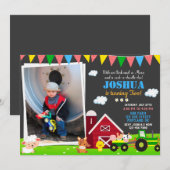 Foto Boerderij verjaardagsuitnodiging Barnyard ver Kaart (Voorkant / Achterkant)