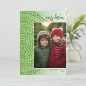 Foto - Bohemian Dot Circle - Green Funky Feestdagenkaart (Staand voorkant)