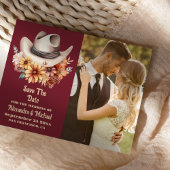 Foto Boho Bloemen Western Bruiloft Save The Date