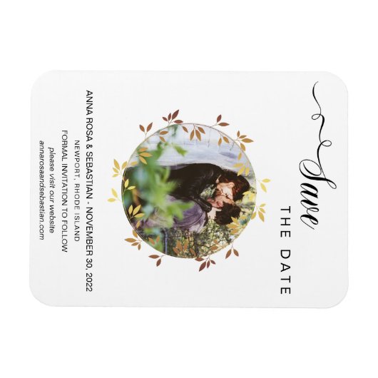 *~* FOTO Boho Botanical Wedding Save the Date Magneet (Horizontaal)