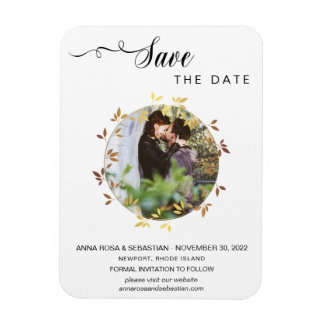 *~* FOTO Boho Botanical Wedding Save the Date Magneet