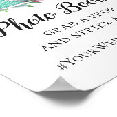 Foto boho bruiloft. Floral hashtag Poster (Hoek)