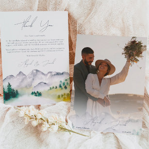 Foto boho Colorado berg bestemming bruiloft Bedankkaart