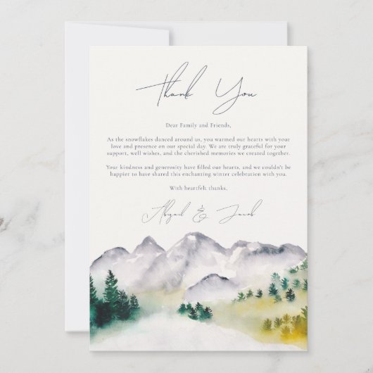 Foto boho Colorado berg bestemming bruiloft Bedankkaart (Voorkant)