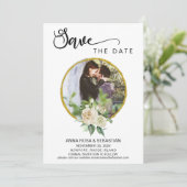 *~* FOTO Boho Floral Rozen Weduwnaar sparen de dat Save The Date (Staand voorkant)