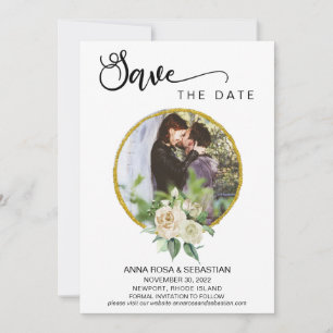 *~* FOTO Boho Floral Rozen Weduwnaar sparen de dat Save The Date