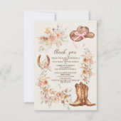 Foto Boho Floral Western Vrijgezellenfeest Bedankkaart (Voorkant)