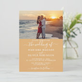 Foto Boho geel bruiloft Kaart (Staand voorkant)