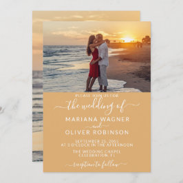 Foto Boho geel bruiloft Kaart