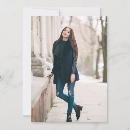 Foto Boho Graduation Party Kaart (Achterkant)