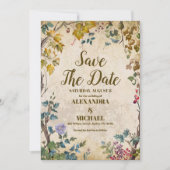 Foto Boho Herfst Wilde Bloem Botanische Trouw Save The Date (Voorkant)