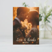 Foto Boho Herfst Wildflower Wedding Bedankkaart (Staand voorkant)