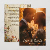 Foto Boho Herfst Wildflower Wedding Bedankkaart (Voorkant / Achterkant)