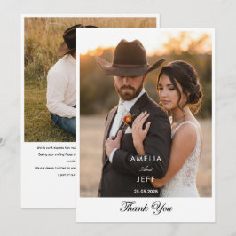 foto boho minimaal eenvoudig elegant cowboy bedank bedankkaart