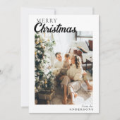 Foto Boho Minimalist Modern Merry Christmas Feestdagenkaart (Voorkant)