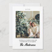 Foto Boho Minimalist Modern Merry Christmas Feestdagenkaart (Achterkant)