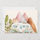 Foto Boho One Happy Camper 1e verjaardagsfeestje Kaart (Achterkant)