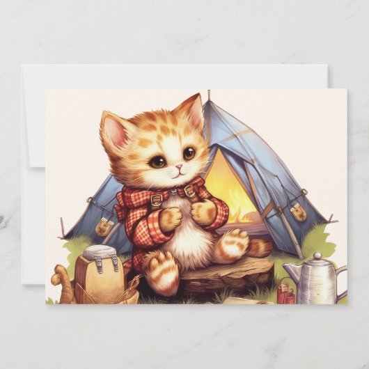 Foto Boho One Happy Camper 1e verjaardagsfeestje Kaart (Achterkant)