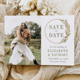 Foto Boho Pampas Gras Krans Save the Date Kaart